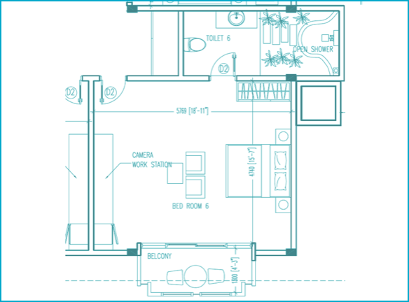 Floor Plan - Typical Bedroom Suite - click image to enlarge