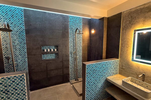 shower room of boutique beach club